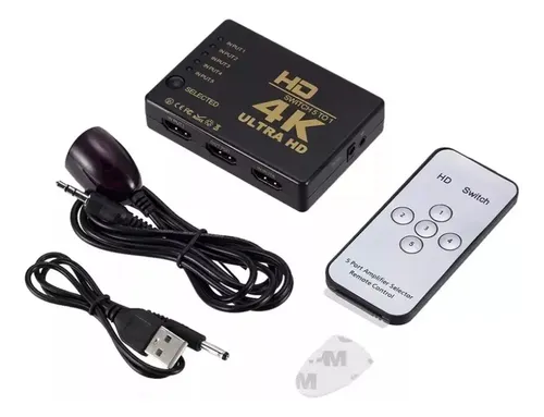 Switch Hdmi 4k Ultra Hd 5 En 1 Control Splitter Selector