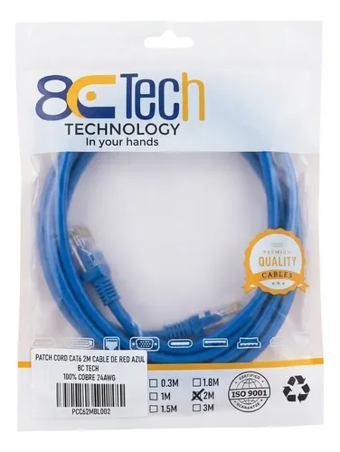 Cable Patch Cord Cat6 6 100% Cobre 2 Metro Alta Calidad 2m