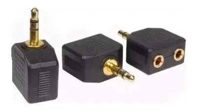 Adaptador Audio Y 3.5mm 1 Macho A 2 Hembras Sin Microfono Negro