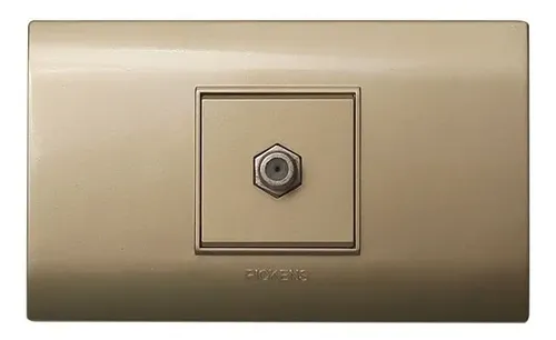 Toma Coaxial Hembra Hembra Pickens Para Tv Por Cable Dorado