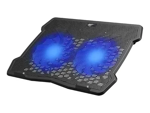 Base Refrescante Para Laptop 2 Ventiladores 2 Puertos Usb Negro Azul