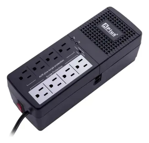 Regulador Y Protector De Voltaje Para Tv Computadora Pc Negro
