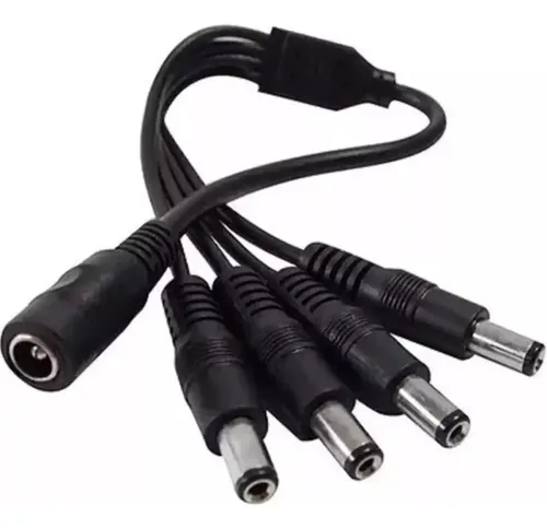 Pulpo Splitter 12v 1 A 4 Puntas 100% Cobre 5.5*2.1mm 0.4m Negro