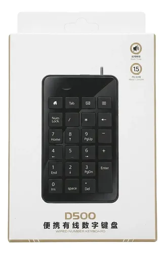 Teclado Numérico Cableado Usb D500 De Laptop/computadora