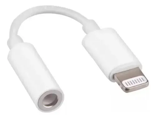 Adaptador Cable Audio iPhone Lightning A Auxiliar 3.5 Mm Blanco