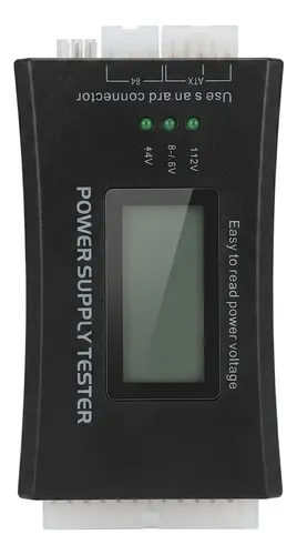 Tester Probador Fuente De Poder 12v 5v 3v 20 24 Pines Negro
