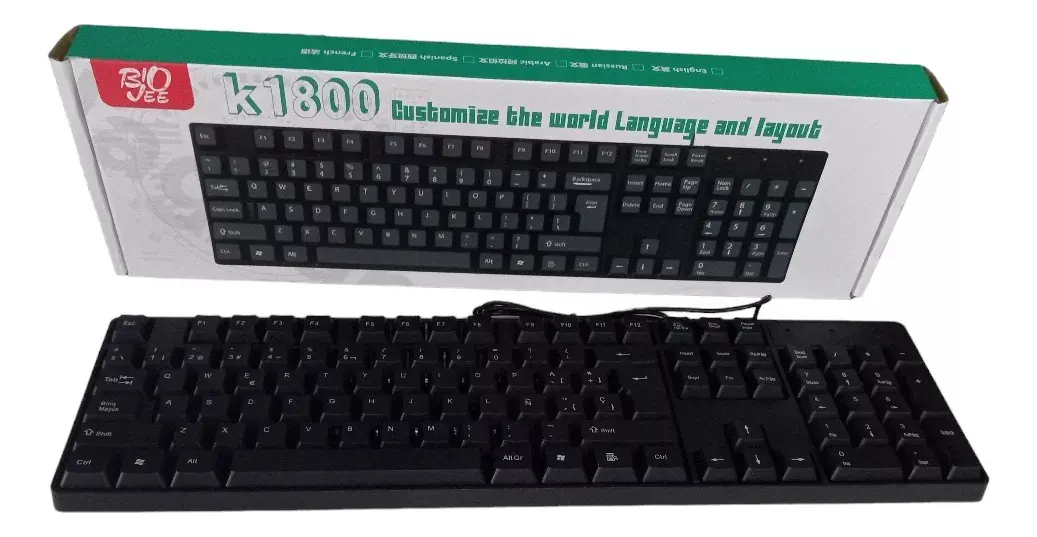 Teclado Alambrico Negro Usb En Español Con Letra Ñ