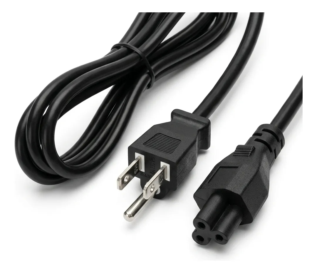 Cable Poder Mickey Trebol Corriente 1.5 Mt Cargador Laptop Negro