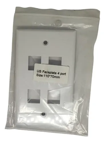 Face Plate Blanco 4x2 4 Puertos Faceplate Coupler Rj45