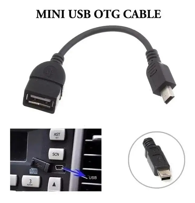 Mini USB Male to USB Female OTG Cable for Chery and Video Projectors