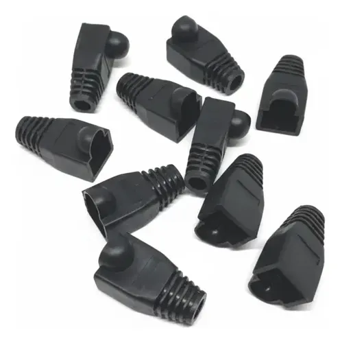 Bota Para Conectores Rj45 Cable Utp Internet Negro Bolsa 100 Negro