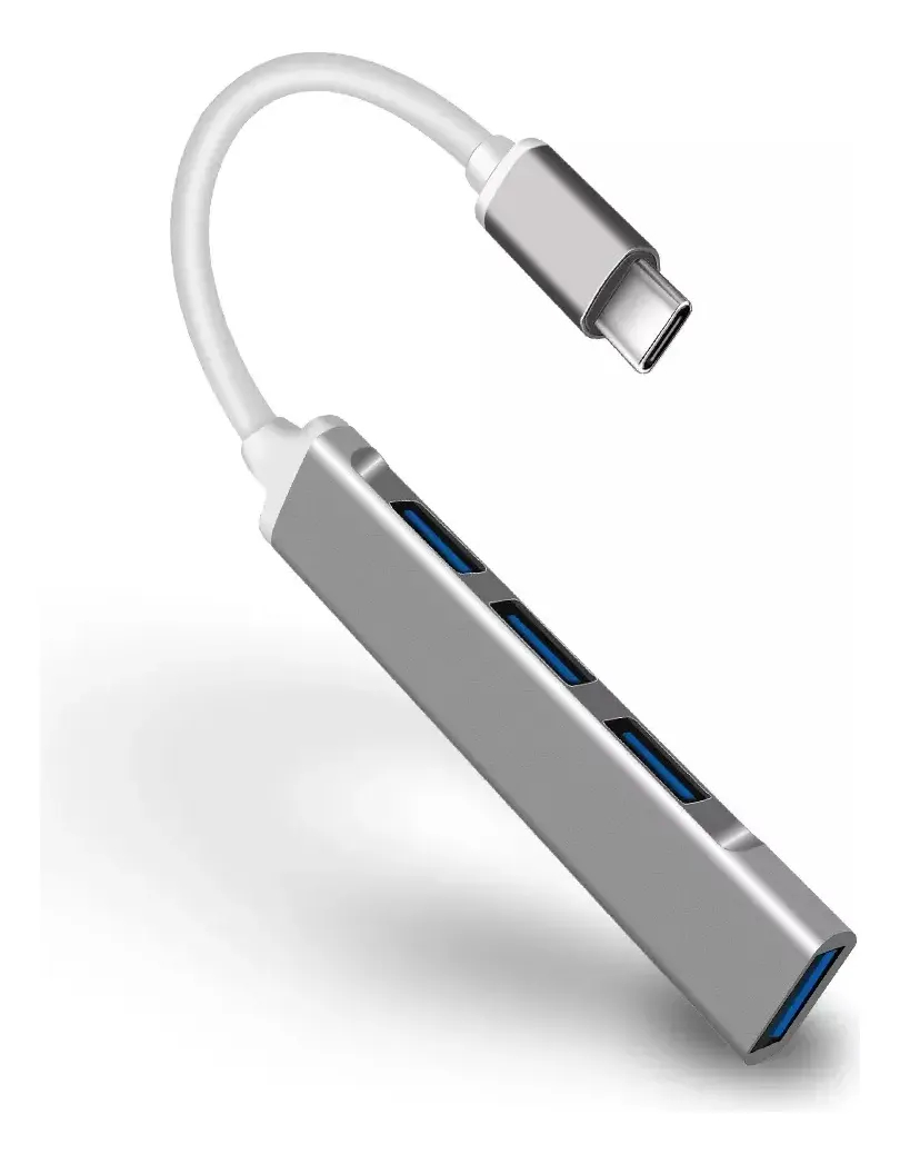 Ultrathin USB Type-C to USB 3.0 4-Port Hub, Silver