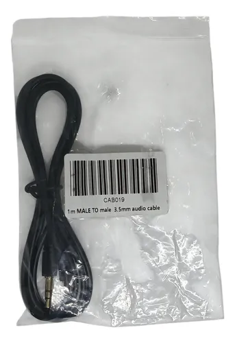 Cable Plug A Plug 3.5mm Negro Doble Banda Stereo 1m