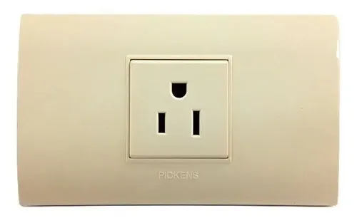 Tomacorriente 2 Polos 1 Toma 15a Pickens Beige 100% Cobre Beige