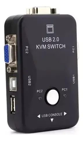 Switch Kvm Usb Vga 2 Puertos Monitor Teclado Impresora