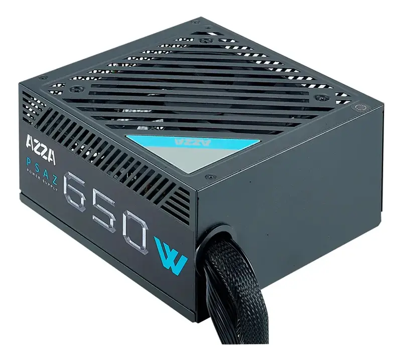 Fuente De Poder Certificada Azza 650w Gaming 80+ Bronze Atx Azul
