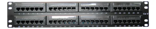 Patch Panel 48 Puertos Cat6 Cat 6 Rj-45 Rackeable Cargado 2u