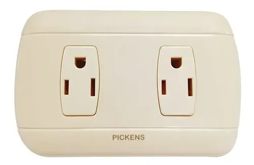 Tomacorriente Doble 2 Polos + Tierra Pickens 100% Cobre Beige