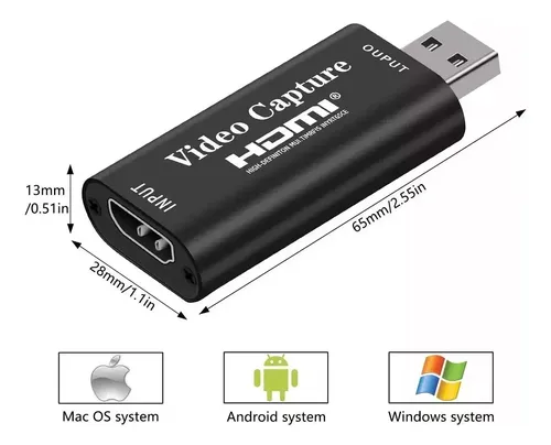 Capturadora Video Audio Hdmi Usb 1080p Hd 4k Pc Ps4 Ps5 Etc
