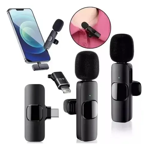 Microfono Balita K11 Inalambrico Lavalier Tipo C Usb iPhone Negro