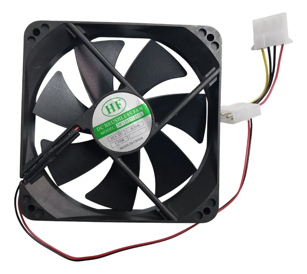 Fan Cooler Ventilador 12cm 12x12 Conexión 2 Molex Pc Case