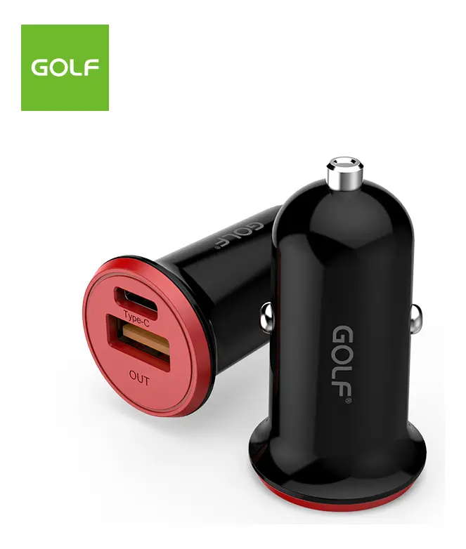 12V 18W USB Type-A and Type-C Car Charger for Cigarette Lighter Socket, Black