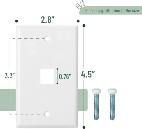 Faceplate De 1 Toma Para Insertos De Red Rj45 Rj11 Keystone