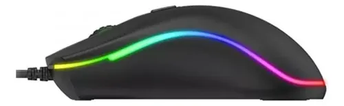 Mouse Optico Alambrico Usb Marca Havit Luces Rgb Gaming Negro