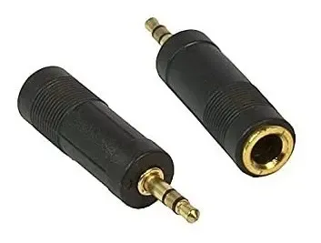 Adaptador Audio Plug 3.5mm Macho A 6.35mm Hembra Stereo Negro