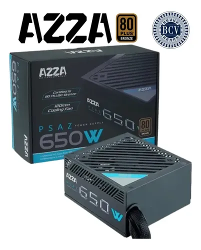 Fuente De Poder Certificada Azza 650w Gaming 80+ Bronze Atx Azul