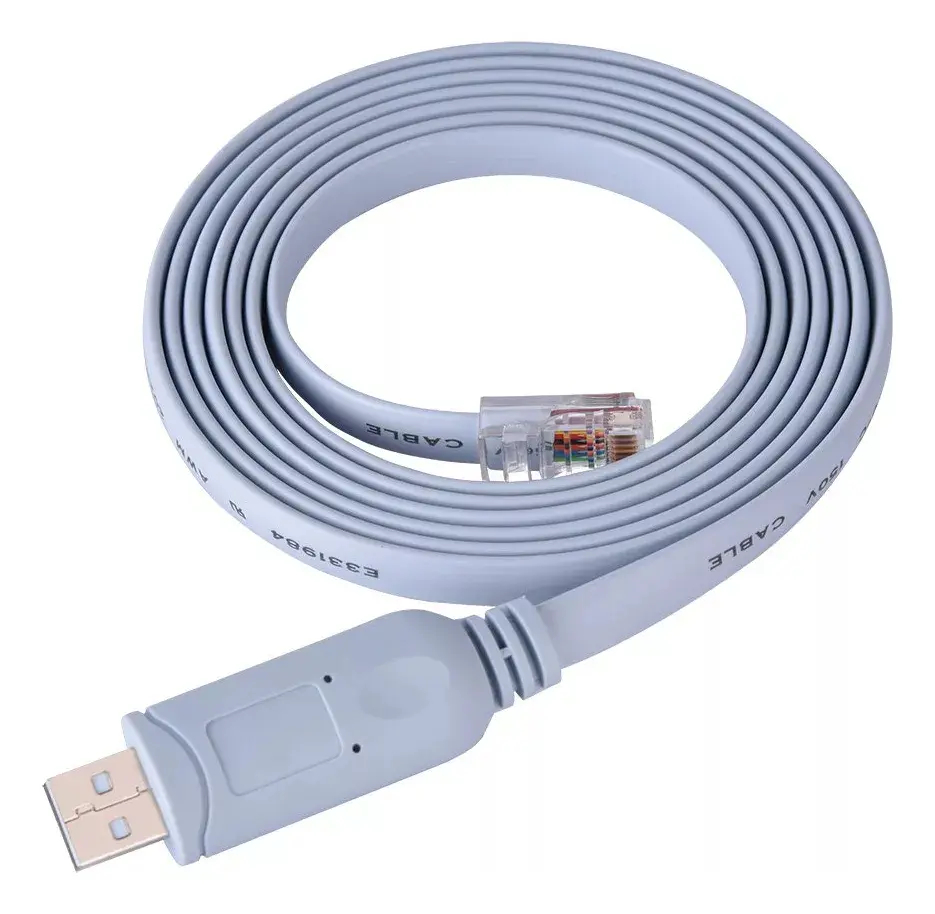 USB Male to RJ45 Male Console Cable, CH304 Chip, Aqua