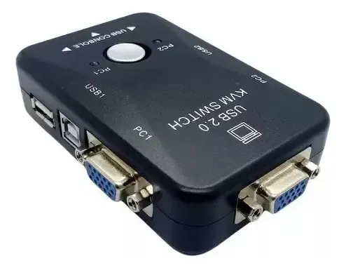 Switch Kvm Usb Vga 2 Puertos Monitor Teclado Impresora