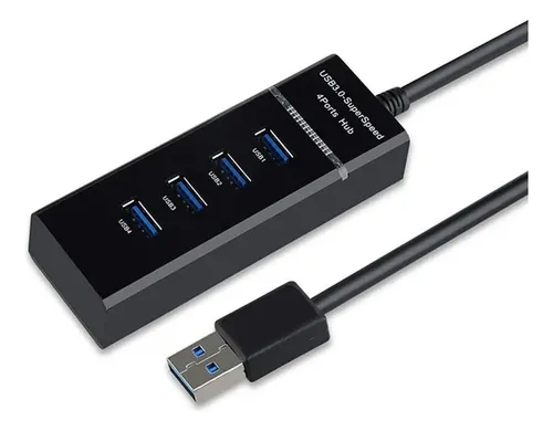 Multipuertos Hub Usb 3.0 De 4 Puertos Usb De 5 Gbps Rapidos Negro