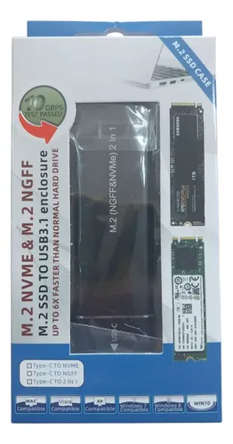 Case Enclosure Disco Externo M.2 Nvme Tipo C Usb 3.0/3.1 Negro