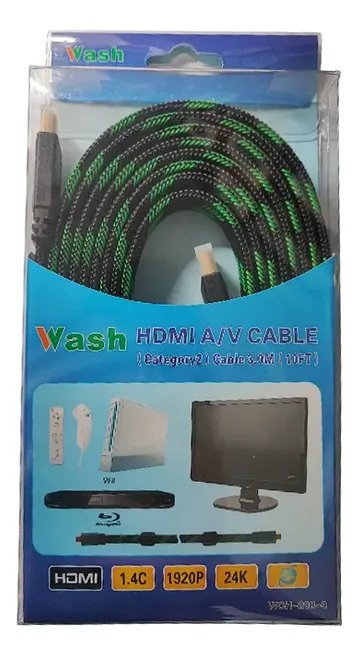 3 m Durable Flat Full HD/4K HDMI Cable with 2 Filters