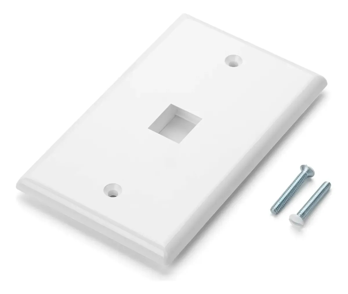 Single-Port Faceplate for RJ45/RJ11 Network Keystone Inserts