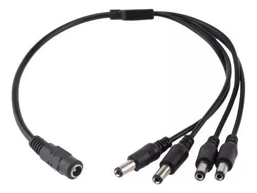 Pulpo Splitter 12v 1 A 4 Puntas 100% Cobre 5.5*2.1mm 0.4m Negro