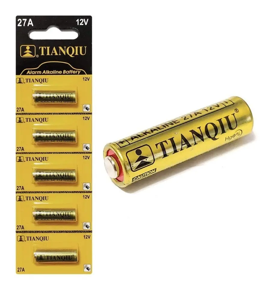 1 Pila O Bateria Alcalina 27a Marca Tianqiu Control Remoto