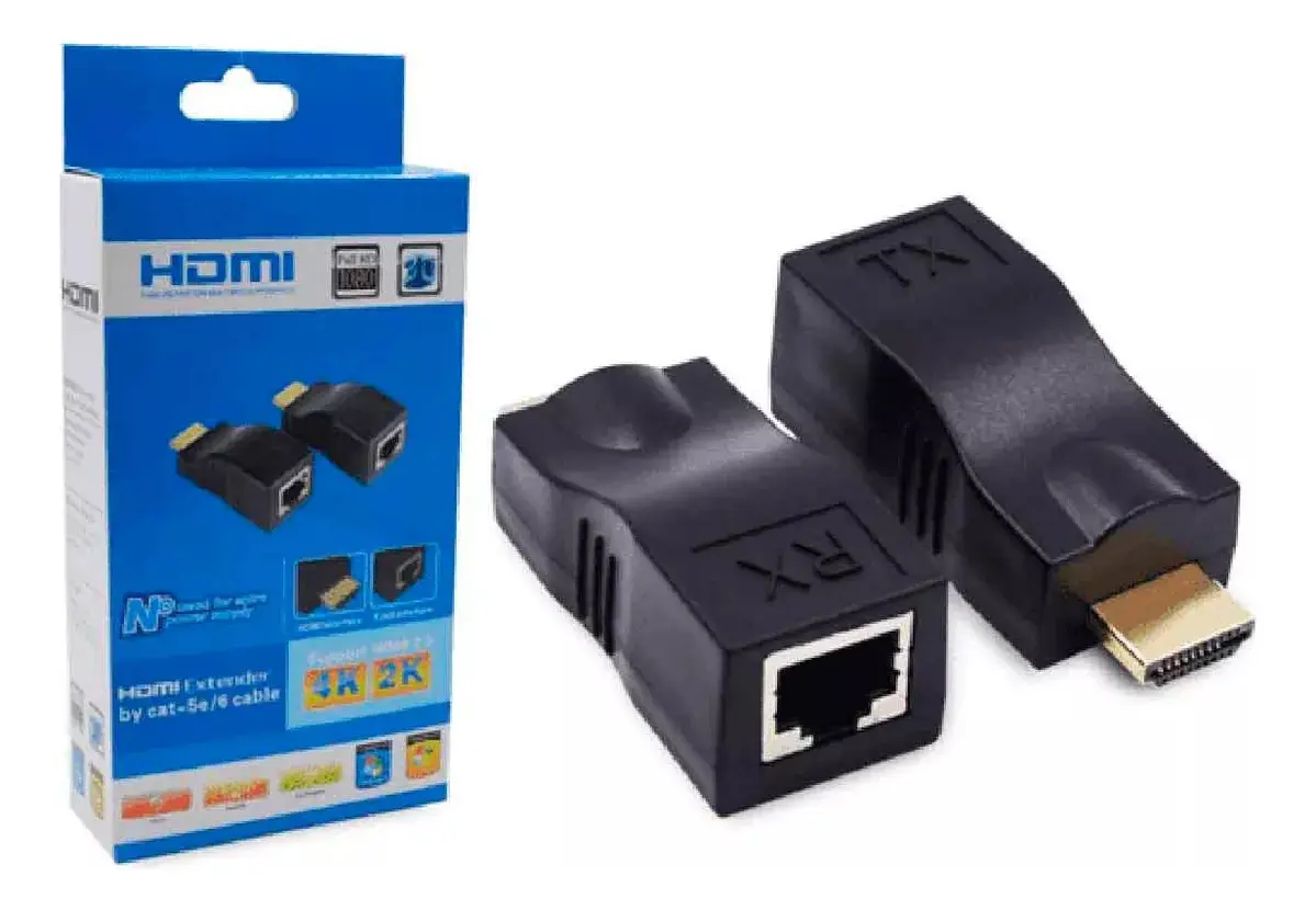 HDMI Extender over Cat5e/Cat6 RJ45, 30 m, HD 1080p, Black