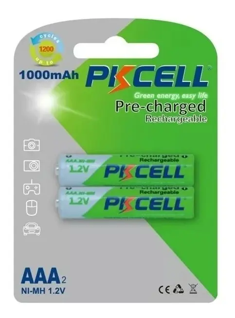 Baterias Recargables Aaa 1000mah De 2 Unidades 1200mwh