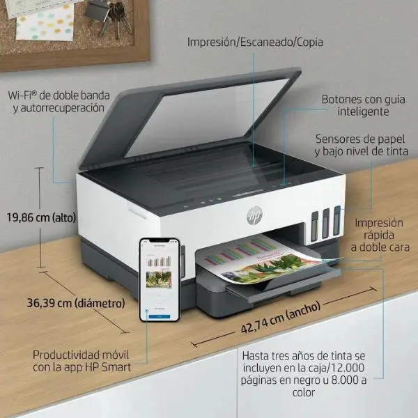 Impresora Multifuncion Hp Smart Tank 720 Tinta Continua Wifi Blanco
