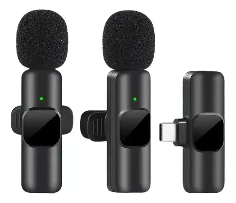K11 Wireless Lavalier Microphone, Type-C/USB/iPhone, Black