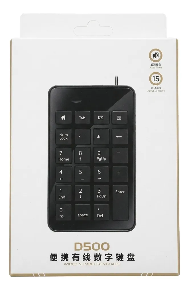 Teclado Numérico Cableado Usb D500 De Laptop/computadora