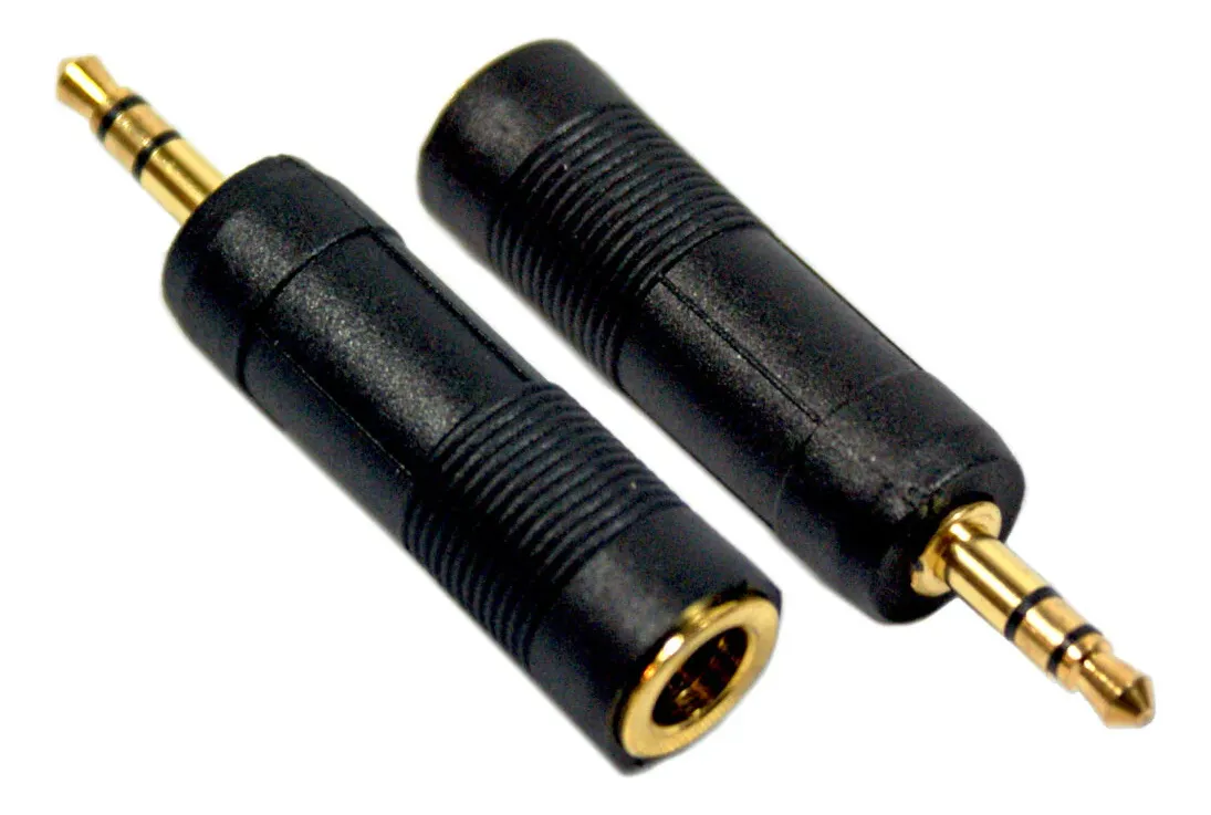 Adaptador Audio Plug 3.5mm Macho A 6.35mm Hembra Stereo Negro