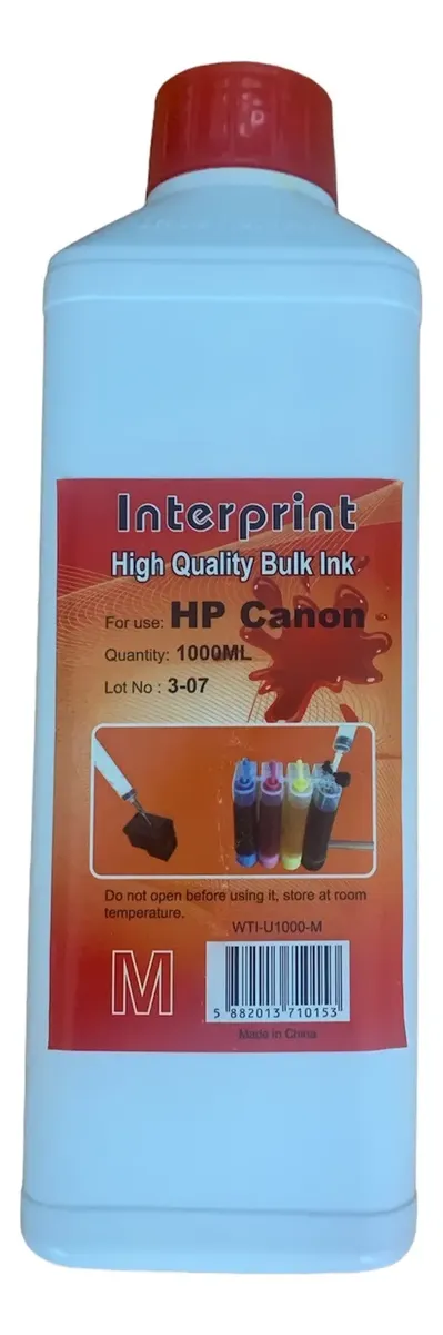 Tinta Para Impresora Hp De 1 Litro Para Recarga Cartuchos Magenta