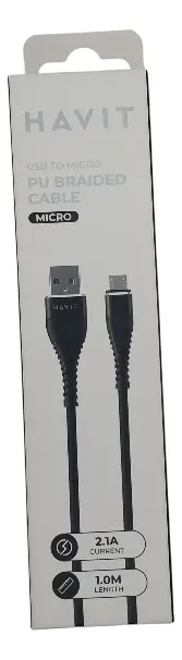 Cable Para Celular Flexible Reforzado Nylon Micro Usb A Usb Negro