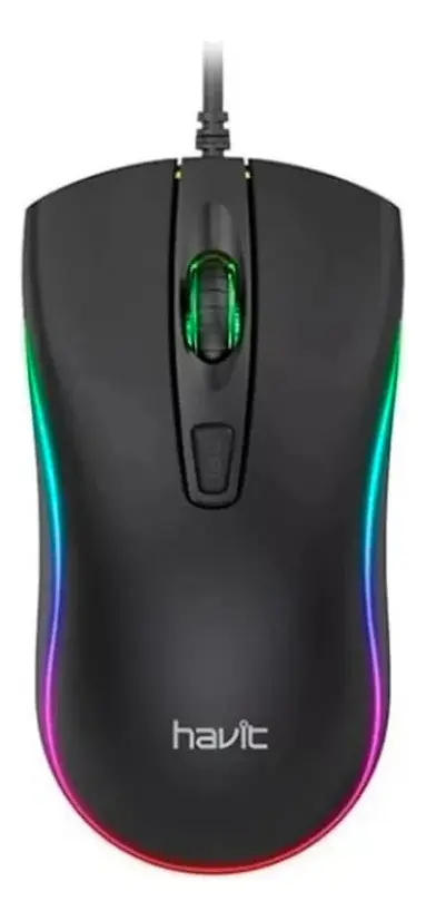 Mouse Optico Alambrico Usb Marca Havit Luces Rgb Gaming