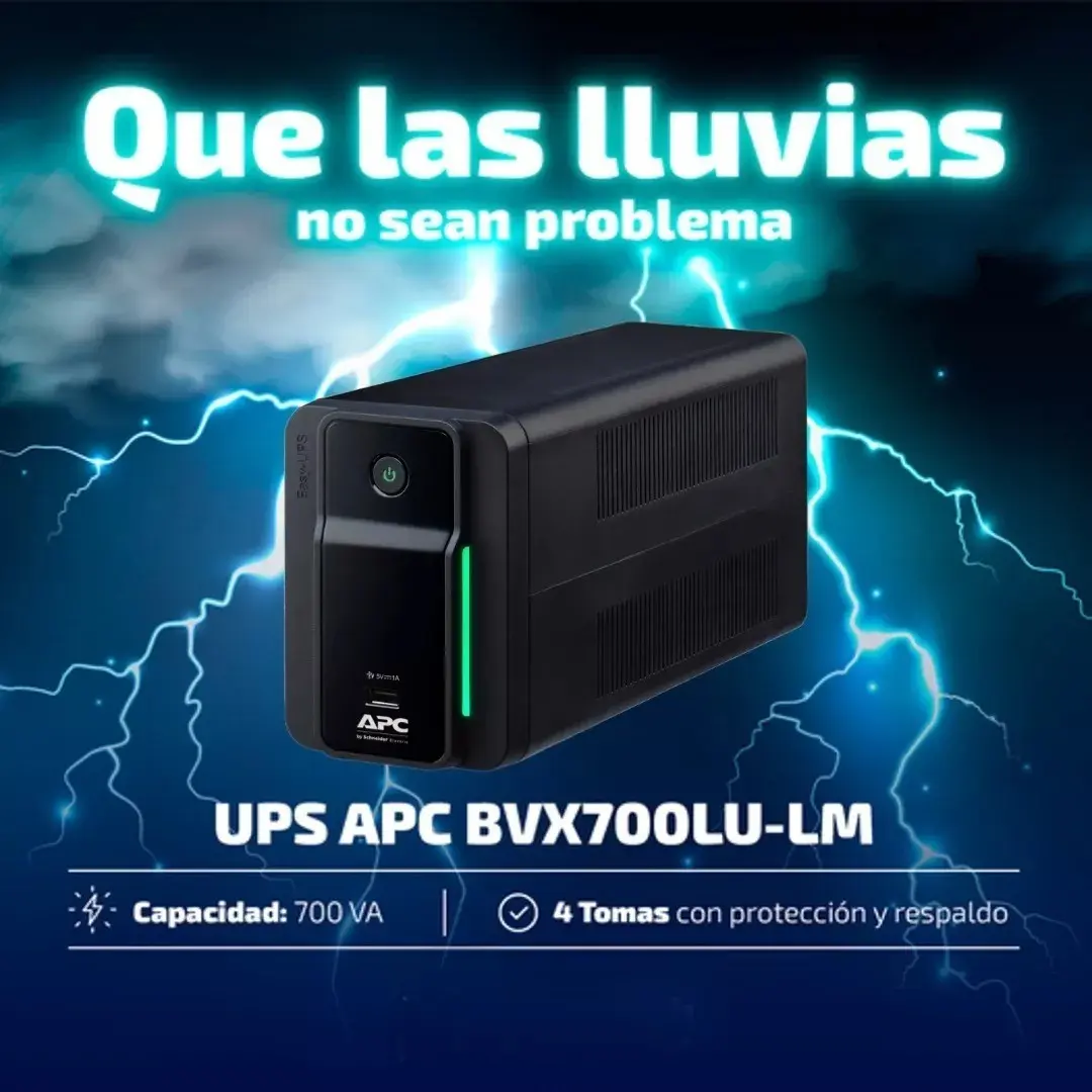 Ups Respaldo Apc 700va Battery Backup 4 Tomas 1 Puerto Usb Negro