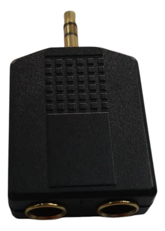 Adaptador De Audio 2x Hembra 6.35mm A 3.5mm Plug Macho Negro