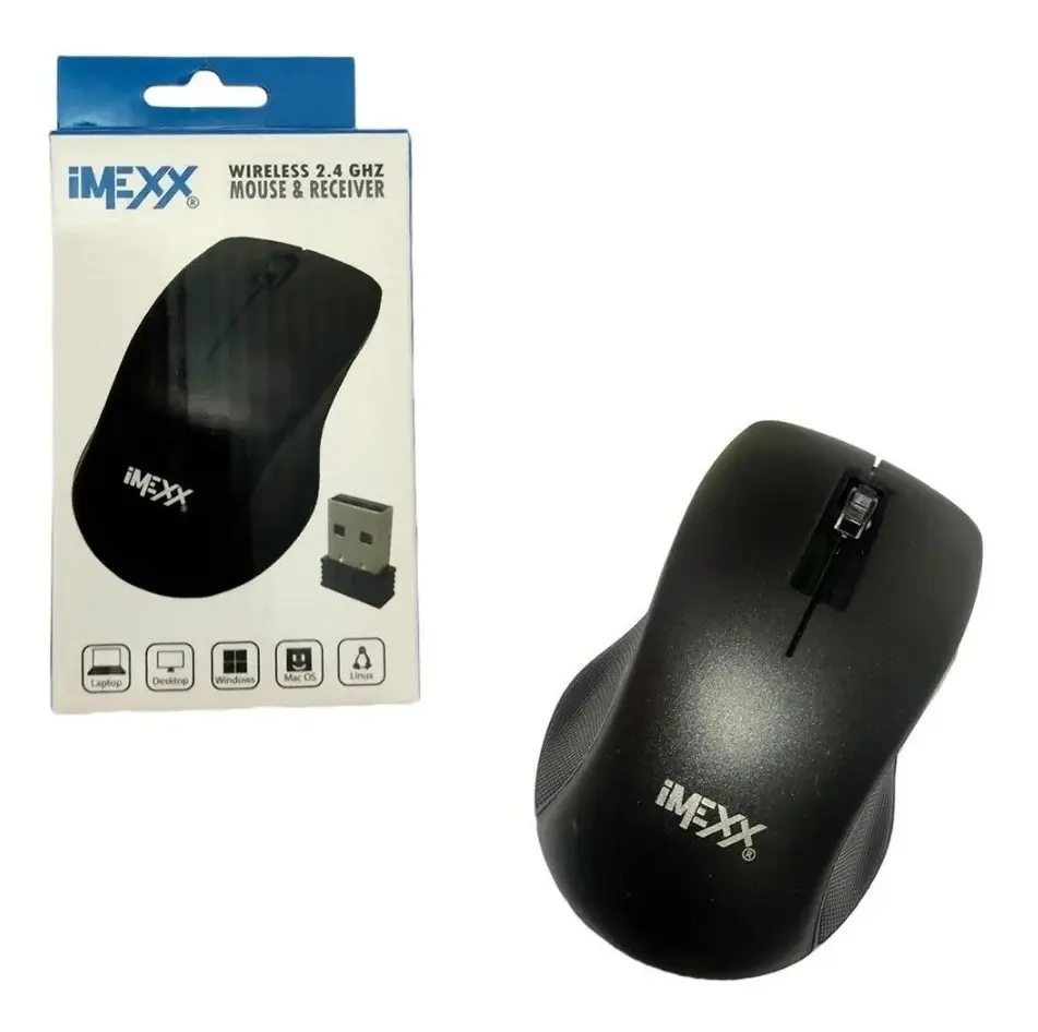Mouse Raton Inalambrico Wireless Receptor Usb 2.4ghz Optico Negro
